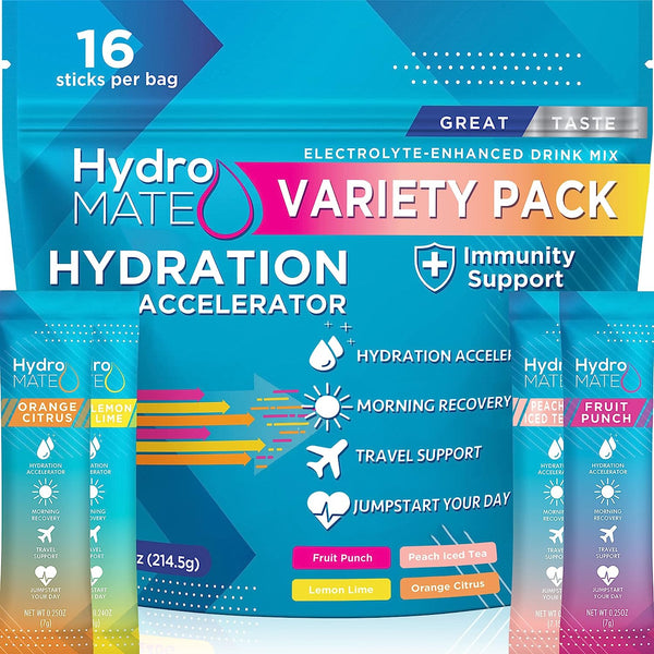 HYDROMATE HYDRATION POWDER ELECTROLYTES DRINK MIX 30 COUNT