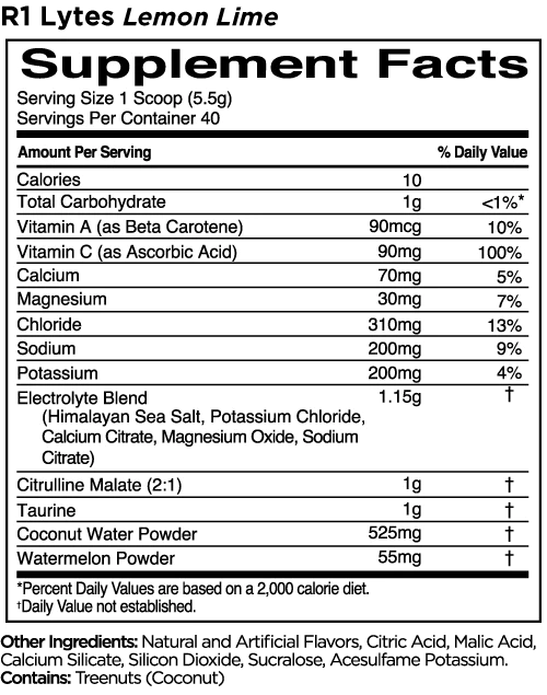 RULE 1 LYTES+ 40 SERVINGS LEMON LIME